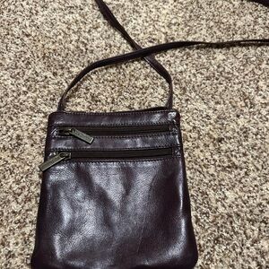 Dark Brown Leather Crossbody Bag